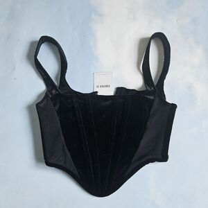 Black Velour Corset Top Amazing Holiday Corset Sexy Corset Club Top